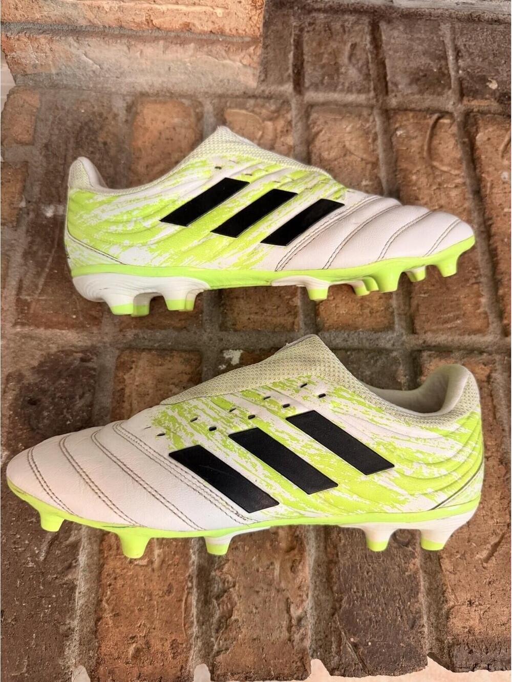 Adidas Copa White Signal Green Men's Soccer Cleat Shoes Size 6.5
